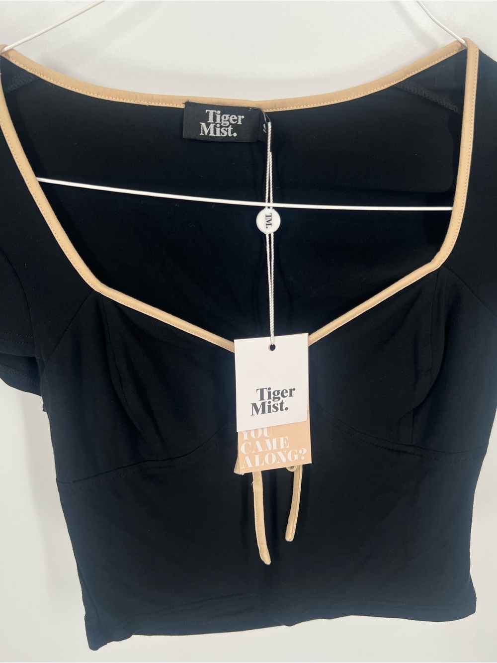 Tiger Mist Women’s Black Sweetheart Bow Crop Top Size Small NWT - Picture 5 of 8